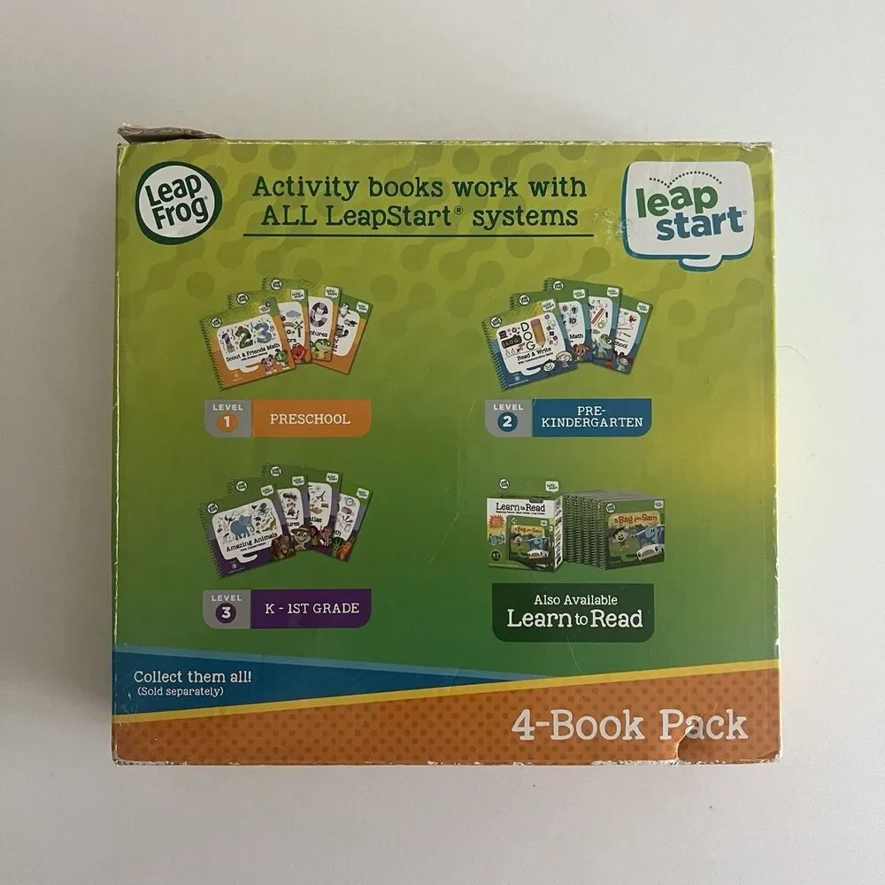 LeapFrog LeapStart Level 1 Activity 4 Book Pack Bundle 489400 Preschool Open Box